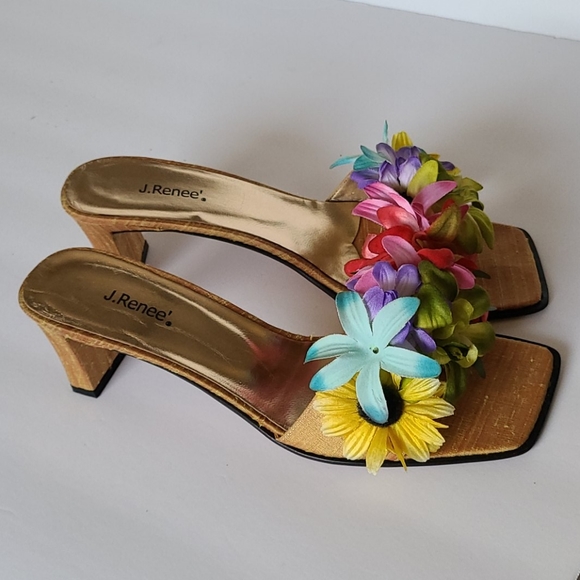 J. Renee Silk, Floral Adorned Slides - Picture 3 of 5